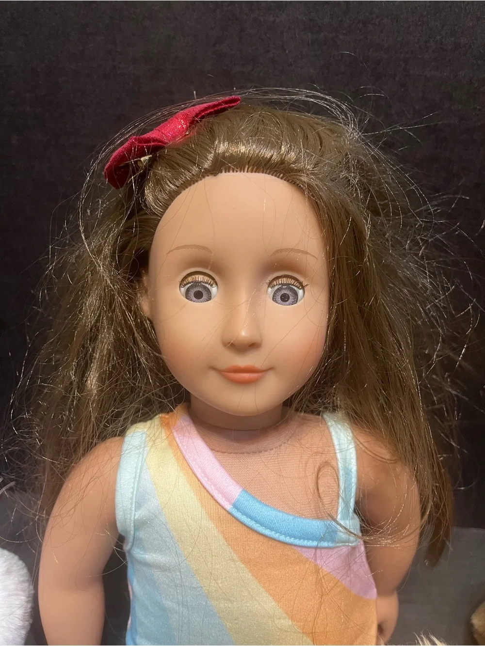 18-inch Our Generation doll (Target brand) and two dog lot brown hair blue eyes